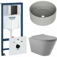 Комплект инсталляции GROHE Solido 38811KF0 с унитазом Aqueduto CONE CON0130 и раковиной Aqueduto ESPIRAL D400 ESP0130 (NW0407)
