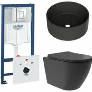 Комплект инсталляции GROHE Rapid SL 38775001 с унитазом Aqueduto OVO Plus OVOT0240 и раковиной Aqueduto ESPIRAL D400 ESP0140 (NW0418)