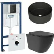 Комплект инсталляции GROHE Solido 38811KF0 с унитазом Aqueduto OVO Plus OVOT0240 и раковиной Aqueduto ESPIRAL D400 ESP0140 (NW0419)