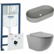 Комплект инсталляции GROHE Rapid SL 38775001 с унитазом Aqueduto OVO OVO0130 и раковиной Aqueduto ESPIRAL ESP0230 (NW0438)