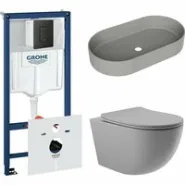 Комплект инсталляции GROHE Solido 38811KF0 с унитазом Aqueduto OVO OVO0130 и раковиной Aqueduto ESPIRAL ESP0230 (NW0439)