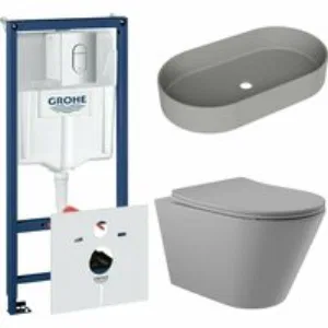 Комплект инсталляции GROHE Rapid SL NW0145/S с унитазом Aqueduto CONE CON0130 и раковиной Aqueduto ESPIRAL ESP0230 (NW0449) Комплект инсталляции GROHE Rapid SL NW0145/S с унитазом Aqueduto CONE CON0130 и раковиной Aqueduto ESPIRAL ESP0230 (NW0449)