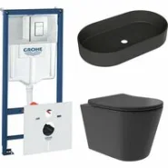 Комплект инсталляции GROHE Rapid SL 38775001 с унитазом Aqueduto CONE Plus CONT0240 и раковиной Aqueduto ESPIRAL ESP0240 (NW0454)