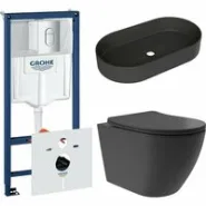 Комплект инсталляции GROHE Rapid SL NW0145/S с унитазом Aqueduto OVO Plus OVOT0240 и раковиной Aqueduto ESPIRAL ESP0240 (NW0461)