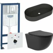 Комплект инсталляции GROHE Rapid SL 38775001 с унитазом Aqueduto OVO OVO0140 и раковиной Aqueduto ESPIRAL ESP0240 (NW0462)
