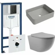 Комплект инсталляции GROHE Solido 38811KF0 с унитазом Aqueduto OVO OVO0130 и раковиной Aqueduto ESPIRAL ESP0430 (NW0479)