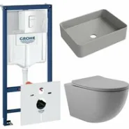 Комплект инсталляции GROHE Rapid SL 38772SH0 с унитазом Aqueduto OVO OVO0130 и раковиной Aqueduto ESPIRAL ESP0430 (NW0480)