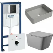 Комплект инсталляции GROHE Solido 38811KF0 с унитазом Aqueduto MACIO MAC0130 и раковиной Aqueduto ESPIRAL ESP0430 (NW0483)