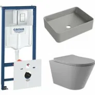 Комплект инсталляции GROHE Rapid SL 38775001 с унитазом Aqueduto CONE CON0130 и раковиной Aqueduto ESPIRAL ESP0430 (NW0486)