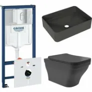 Комплект инсталляции GROHE Rapid SL NW0145/S с унитазом Aqueduto ESTETA EST0140 и раковиной Aqueduto ESPIRAL ESP0440 (NW0493)