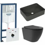 Комплект инсталляции GROHE Rapid SL 38775001 с унитазом Aqueduto OVO Plus OVOT0240 и раковиной Aqueduto ESPIRAL ESP0440 (NW0498)