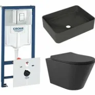 Комплект инсталляции GROHE Rapid SL 38775001 с унитазом Aqueduto CONE CON0140 и раковиной Aqueduto ESPIRAL ESP0440 (NW0510)