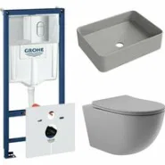 Комплект инсталляции GROHE Rapid SL 3 в 1 (NW0145/S) с унитазом Aqueduto OVO и раковиной Aqueduto ESPIRAL ESP0430 (NW0481)