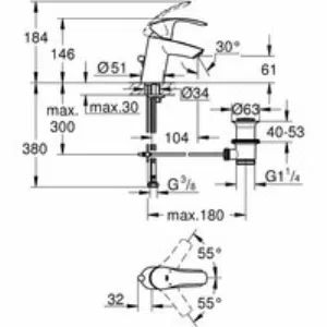 Готовый комплект для ванной комнаты GROHE Eurosmart, хром (NB0078) Готовый комплект для ванной комнаты GROHE Eurosmart, хром (NB0078)