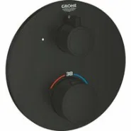 Внешняя часть термостата для душа GROHE Grohtherm с переключателем на 1 положение, матовый чёрный (1022122430)