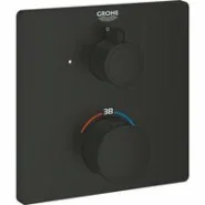 Внешняя часть термостата для душа GROHE Grohtherm с переключателем на 1 положение, матовый чёрный (1022152430)