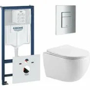Комплект инсталляции GROHE 38775001 с унитазом Aquatek ЕВРОПА и сиденьем с микролифтом (NW0520)