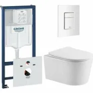 Комплект инсталляции GROHE 38772SH0 с унитазом Aquatek ОБЕРОН и сиденьем с микролифтом (NW0529)