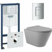 Комплект инсталляции GROHE Rapid SL 38775001 с унитазом Aqueduto CONE CONT2130 и сиденьем с микролифтом (NW0539)