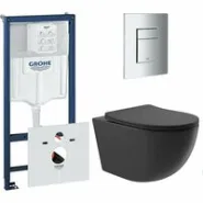 Комплект инсталляции GROHE Rapid SL 38775001 с унитазом Aqueduto OVO OVOT2140 и сиденьем с микролифтом (NW0544)