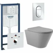 Комплект инсталляции GROHE Rapid SL 3 в 1 (NW0145/S) с унитазом Aqueduto CONE CONT2130 и сиденьем с микролифтом (NW0557)