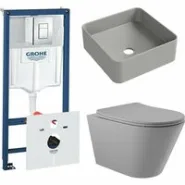 Комплект инсталляции GROHE Rapid SL 38775001 с унитазом Aqueduto CONE CONT2130 и раковиной Aqueduto ESPIRAL ESP0330 (NW0563)