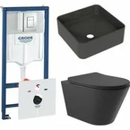 Комплект инсталляции GROHE Rapid SL 38775001 с унитазом Aqueduto CONE CONT2140 и раковиной Aqueduto ESPIRAL ESP0340 (NW0566)