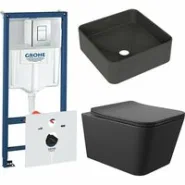Комплект инсталляции GROHE Rapid SL 38775001 с унитазом Aqueduto MACIO MACT2140 и раковиной Aqueduto ESPIRAL ESP0340 (NW0567)
