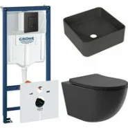 Комплект инсталляции GROHE Solido 38811KF0 с унитазом Aqueduto OVO OVOT2140 и раковиной Aqueduto ESPIRAL ESP0340 (NW0574)