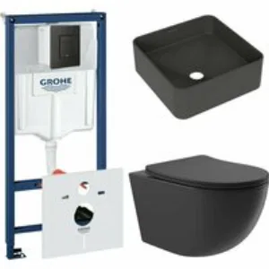 Комплект инсталляции GROHE Solido 38811KF0 с унитазом Aqueduto OVO OVOT2140 и раковиной Aqueduto ESPIRAL ESP0340 (NW0574) Комплект инсталляции GROHE Solido 38811KF0 с унитазом Aqueduto OVO OVOT2140 и раковиной Aqueduto ESPIRAL ESP0340 (NW0574)