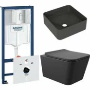 Комплект инсталляции GROHE Rapid SL NW0145/S с унитазом Aqueduto MACIO MACT2140 и раковиной Aqueduto ESPIRAL ESP0340 (NW0585)