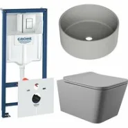 Комплект инсталляции GROHE Rapid SL 38775001 с унитазом Aqueduto MACIO MACT2130 и раковиной Aqueduto ESPIRAL D400 ESP0130 (NW0588)