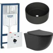 Комплект инсталляции GROHE Rapid SL 38775001 с унитазом Aqueduto OVO OVOT2140 и раковиной Aqueduto ESPIRAL D400 ESP0140 (NW0592)