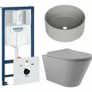 Комплект инсталляции GROHE Rapid SL NW0145/S с унитазом Aqueduto CONE CONT2130 и раковиной Aqueduto ESPIRAL D400 ESP0130 (NW0605)
