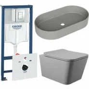 Комплект инсталляции GROHE Rapid SL 38775001 с унитазом Aqueduto MACIO MACT2130 и раковиной Aqueduto ESPIRAL ESP0230 (NW0612)