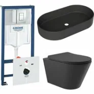 Комплект инсталляции GROHE Rapid SL 38775001 с унитазом Aqueduto CONE CONT2140 и раковиной Aqueduto ESPIRAL ESP0240 (NW0614)