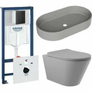 Комплект инсталляции GROHE Solido 38811KF0 с унитазом Aqueduto CONE CONT2130 и раковиной Aqueduto ESPIRAL ESP0230 (NW0617)