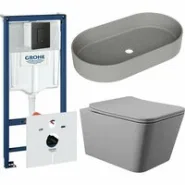 Комплект инсталляции GROHE Solido 38811KF0 с унитазом Aqueduto MACIO MACT2130 и раковиной Aqueduto ESPIRAL ESP0230 (NW0618)
