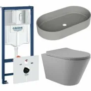 Комплект инсталляции GROHE Rapid SL NW0145/S с унитазом Aqueduto CONE CONT2130 и раковиной Aqueduto ESPIRAL ESP0230 (NW0629)