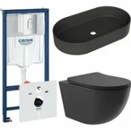 Комплект инсталляции GROHE Rapid SL NW0145/S с унитазом Aqueduto OVO OVOT2140 и раковиной Aqueduto ESPIRAL ESP0240 (NW0634)