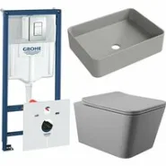 Комплект инсталляции GROHE Rapid SL 38775001 с унитазом Aqueduto MACIO MACT2130 и раковиной Aqueduto ESPIRAL ESP0430 (NW0636)