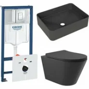 Комплект инсталляции GROHE Rapid SL 38775001 с унитазом Aqueduto CONE CONT2140 и раковиной Aqueduto ESPIRAL ESP0440 (NW0638)