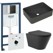 Комплект инсталляции GROHE Solido 38811KF0 с унитазом Aqueduto CONE CONT2140 и раковиной Aqueduto ESPIRAL ESP0440 (NW0644)