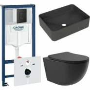Комплект инсталляции GROHE Solido 38811KF0 с унитазом Aqueduto OVO OVOT2140 и раковиной Aqueduto ESPIRAL ESP0440 (NW0646)