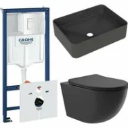 Комплект инсталляции GROHE Rapid SL 38772SH0 с унитазом Aqueduto OVO OVOT2140 и раковиной Aqueduto ESPIRAL ESP0440 (NW0652)