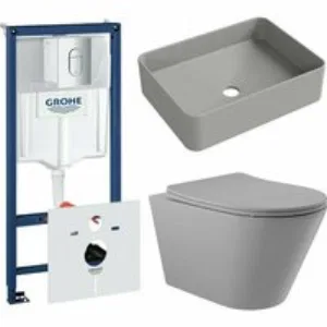 Комплект инсталляции GROHE Rapid SL 3 в 1 (NW0145/S) с унитазом Aqueduto CONE CONT2130 и раковиной Aqueduto ESPIRAL ESP0430 (NW0653) Комплект инсталляции GROHE Rapid SL 3 в 1 (NW0145/S) с унитазом Aqueduto CONE CONT2130 и раковиной Aqueduto ESPIRAL ESP0430 (NW0653)