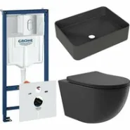 Комплект инсталляции GROHE Rapid SL 3 в 1 (NW0145/S) с унитазом Aqueduto OVO OVOT2140 и раковиной Aqueduto ESPIRAL ESP0440 (NW0658)