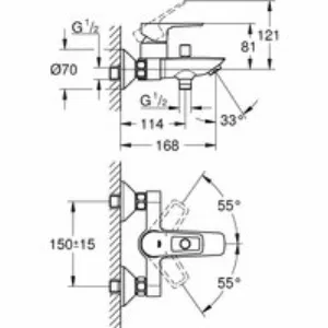 Смеситель для ванны GROHE BauLoop, хром (23602001/U), уценненый товар Смеситель для ванны GROHE BauLoop, хром (23602001/U), уценненый товар