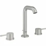 Смеситель для раковины GROHE Essence на 3 отверстия с донным клапаном, M-size, суперсталь (20296DC1)