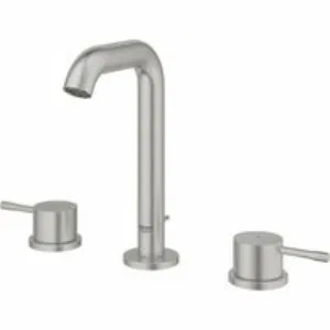 Смеситель для раковины GROHE Essence на 3 отверстия с донным клапаном, M-size, суперсталь (20296DC1) Смеситель для раковины GROHE Essence на 3 отверстия с донным клапаном, M-size, суперсталь (20296DC1)